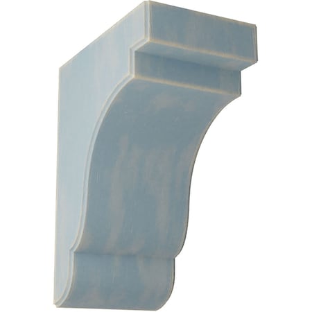Ekena Millwork 5 1/4"W x 8 1/2"D x 11"H Bedford Wood Vintage Decor Bracket, Driftwood Blue BKTWD05X09X11BEBU